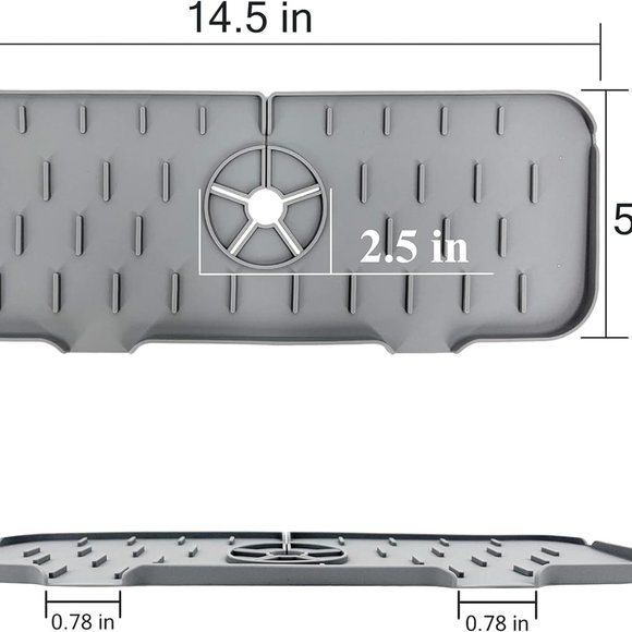 Silicone Sink/Faucet Water Catcher Mat, Kitchen Faucet Sink Splash Guard NEW - Picture 6 of 8